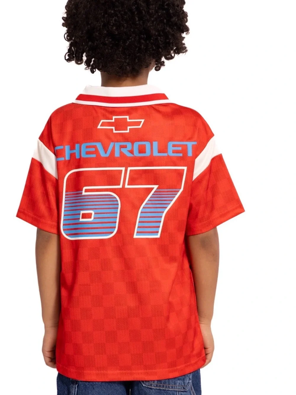Chevrolet Camaro Boys XS 4/5 Red Collared Graphic Jersey NWT